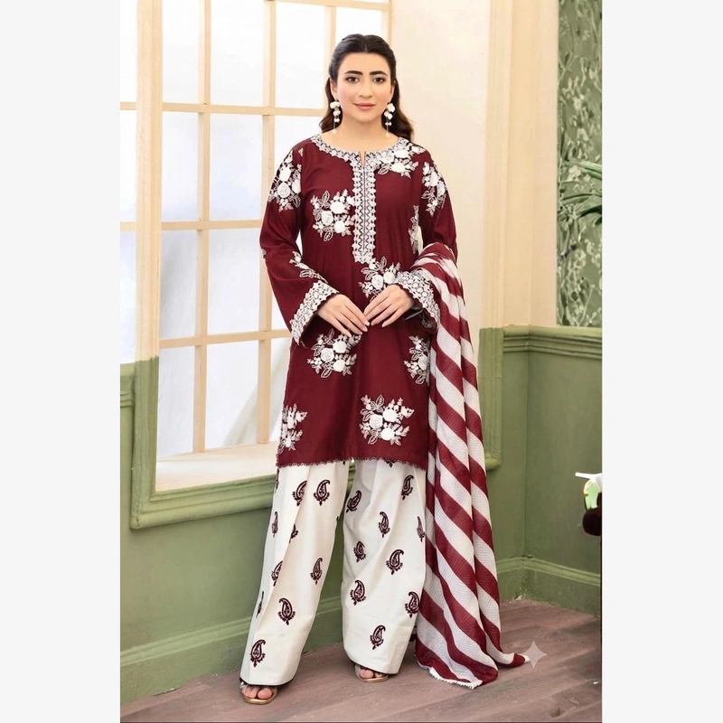 Agha Noor Embroided Cotton 07 Agha Noor Embroided Cotton 3pc - Image 1