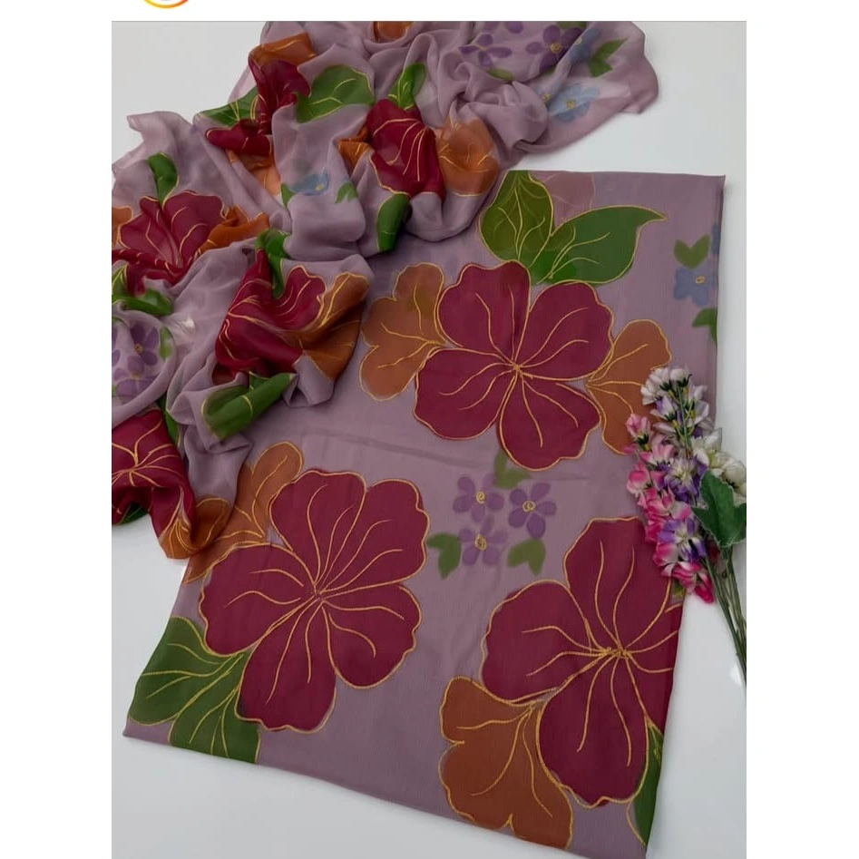 China Silk Handprint 08 Digital Hand Printed Silk 3pc - Image 1