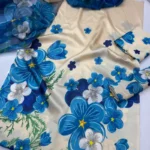Digital Printed Floral Silk  3pc