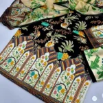 Digital Printed Floral Silk  3pc