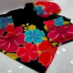 Digital Printed Floral Silk  3pc