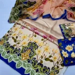 Digital Printed Floral Silk  3pc