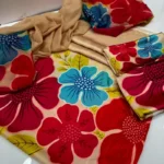 Digital Printed Floral Silk  3pc