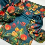 Digital Printed Floral Silk  3pc
