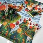 Digital Printed Floral Silk  3pc