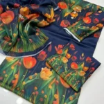 Digital Printed Floral Silk  3pc