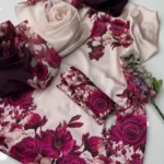 Digital Printed Floral Silk  3pc