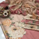 Digital Printed Floral Silk  3pc