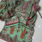 Digital Printed Floral Silk  3pc