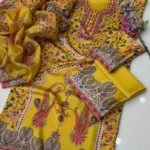 Digital Printed Floral Silk  3pc