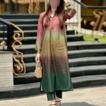 Digital Tie Die Printed Silk  3pc