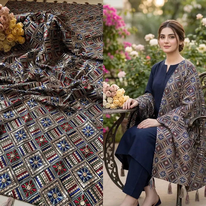 Khaddar shawls 03 Signature Embroidery Khaddar shawl - Image 1