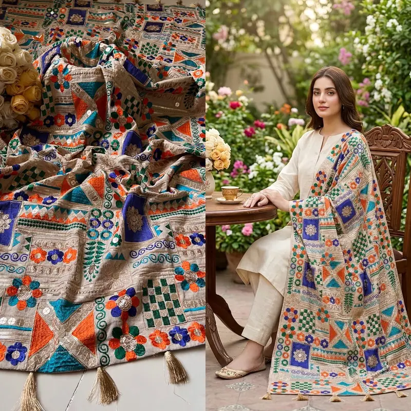 Khaddar shawls 06 Signature Embroidery Khaddar shawl - Image 1
