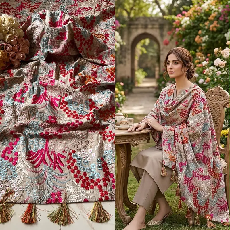 Khaddar shawls 13 Signature Embroidery Khaddar shawl - Image 1