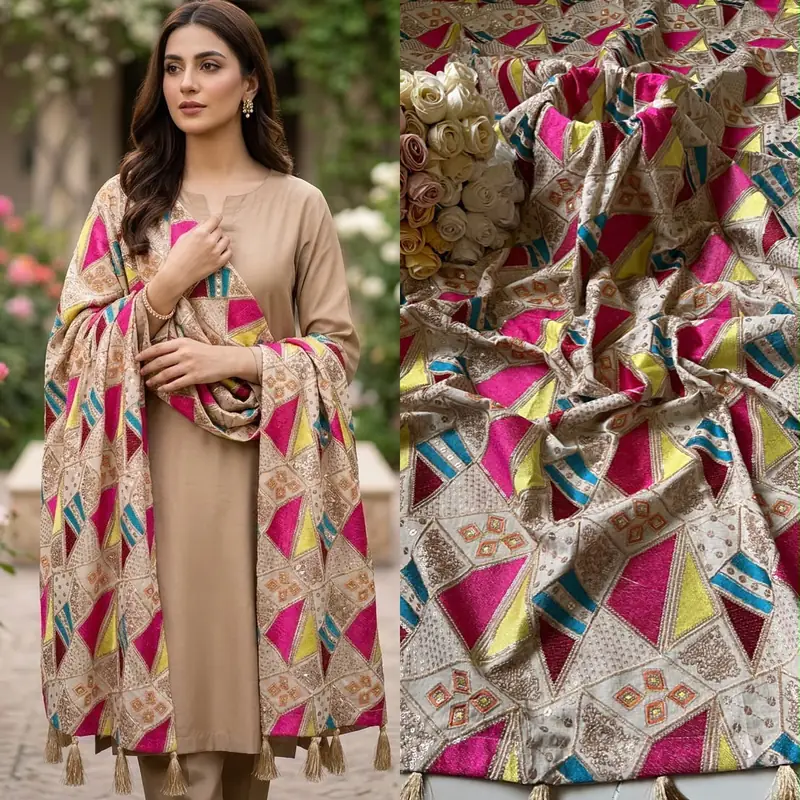 Khaddar shawls 14 Signature Embroidery Khaddar shawl - Image 1