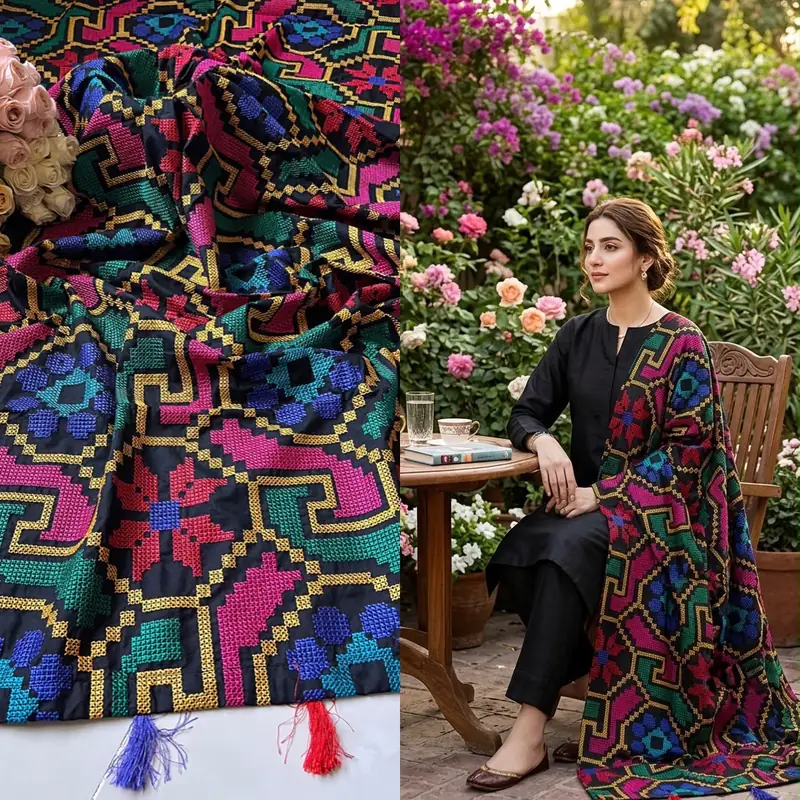 Khaddar shawls 15 Signature Embroidery Khaddar shawl - Image 1