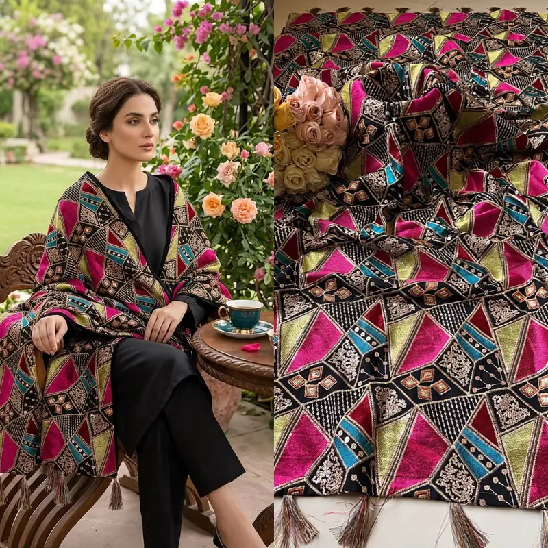 Khaddar shawls 19 Signature Embroidery Khaddar shawl - Image 1
