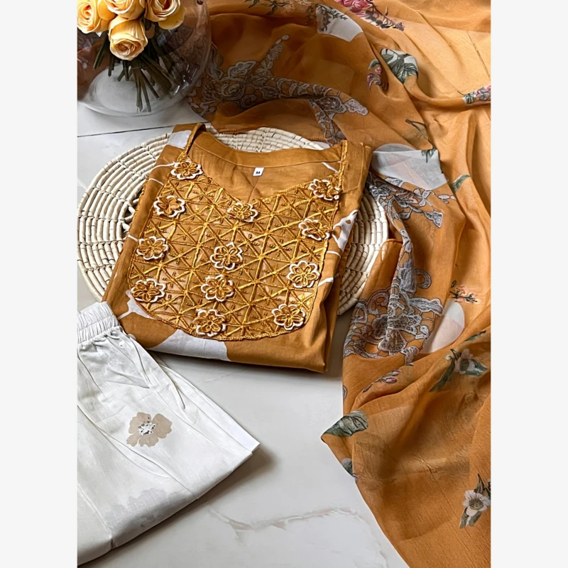 Ready to wear lawn 10 Stitched Ready-To-Wear Lawn 3pc Embroidered - Image 1