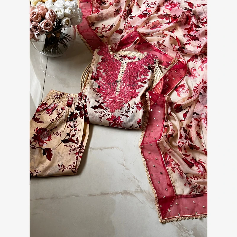 Ready to wear lawn 25 Stitched Ready-To-Wear Lawn 3pc Embroidered - Image 1