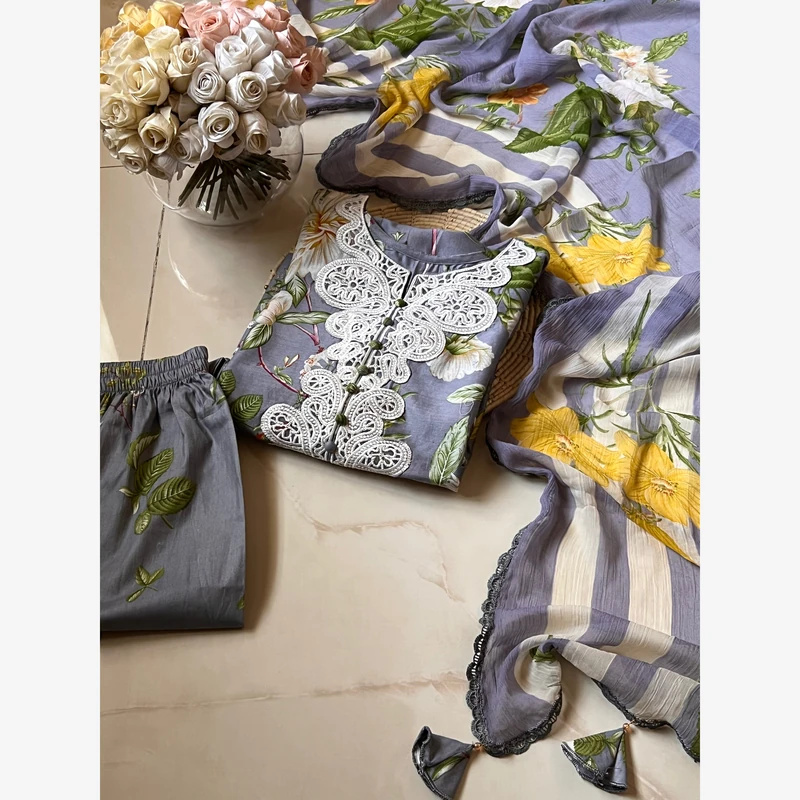 Ready to wear lawn 33 Stitched Ready-To-Wear Lawn 3pc Embroidered - Image 1