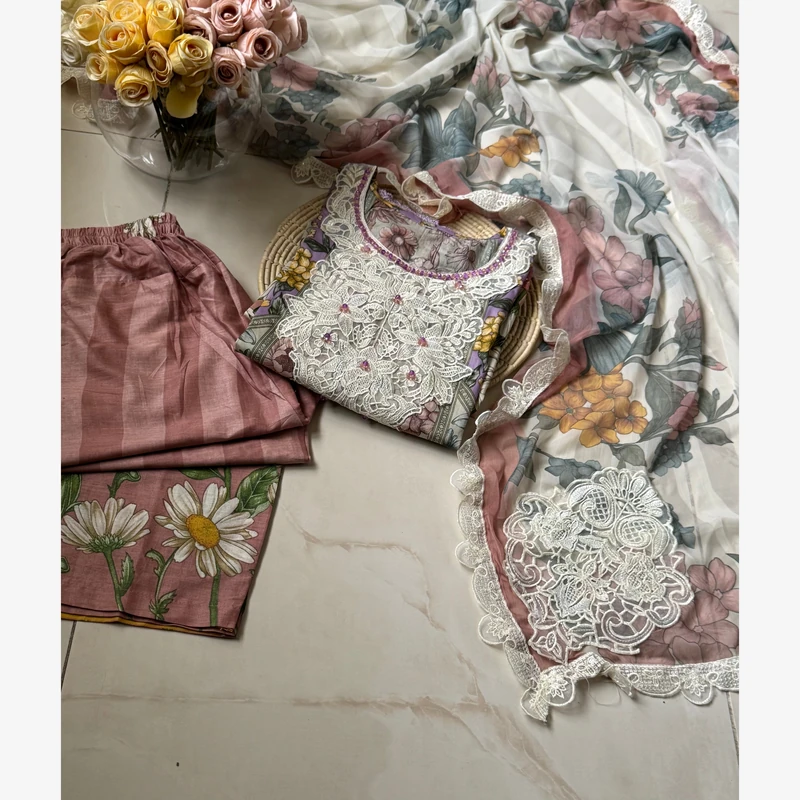 Ready to wear lawn 34 Stitched Ready-To-Wear Lawn 3pc Embroidered - Image 1