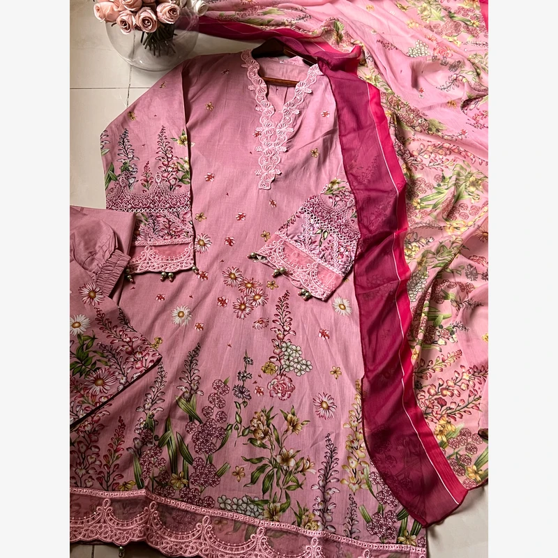 Ready to wear lawn 47 Stitched Ready-To-Wear Lawn 3pc Embroidered - Image 1