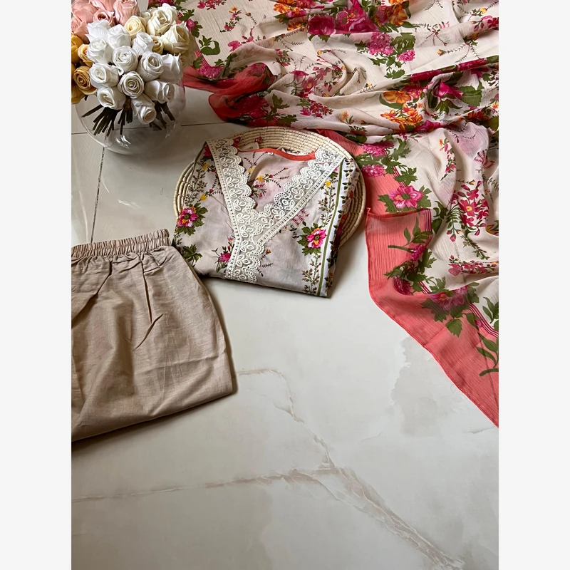 Ready to wear lawn 51 Stitched Ready-To-Wear Lawn 3pc Embroidered - Image 1