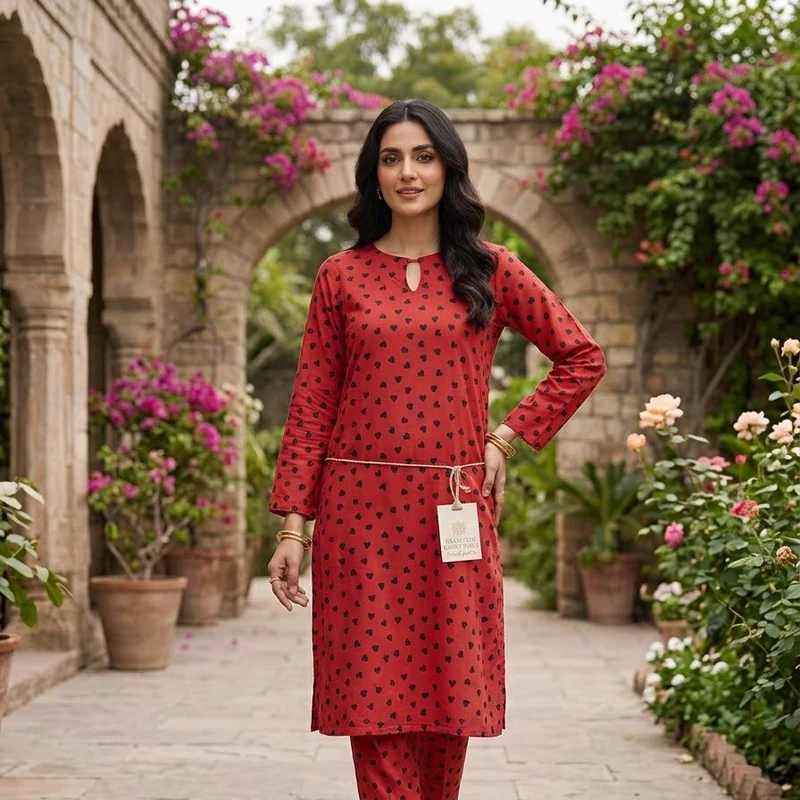 cotton 2 Pcs Unstitched Printed 28 Cotton 2 Pcs Women's Unstitched Printed Suit - Image 1